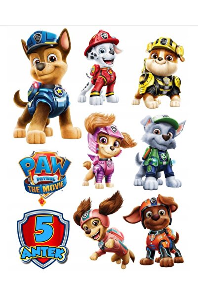 hediyehobihersey Paw Patrol Şekerli Kağıda Baskı Yenilebilir Kağıt Pasta Baskısı