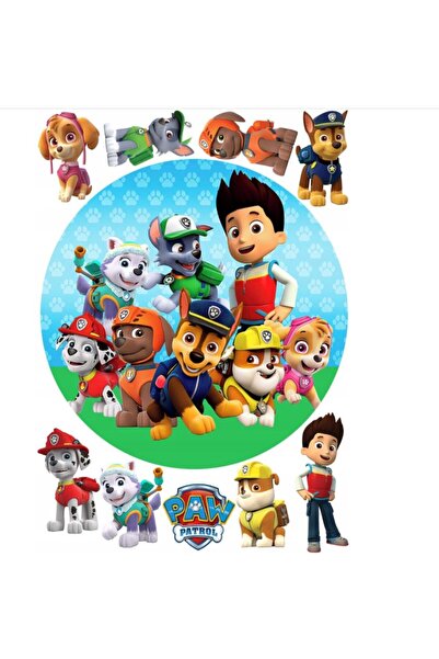 hediyehobihersey Paw Patrol Şekerli Kağıda Baskı Yenilebilir Kağıt Pasta Baskısı