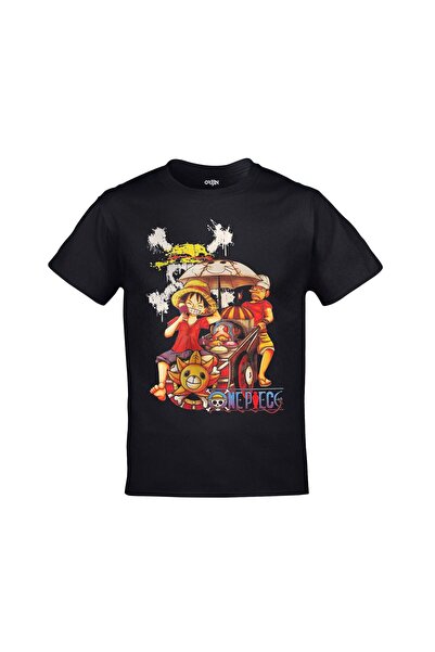 CONSTRAİN One Piece Monkey D. Luffy anime majica sa printom, unisex, crna