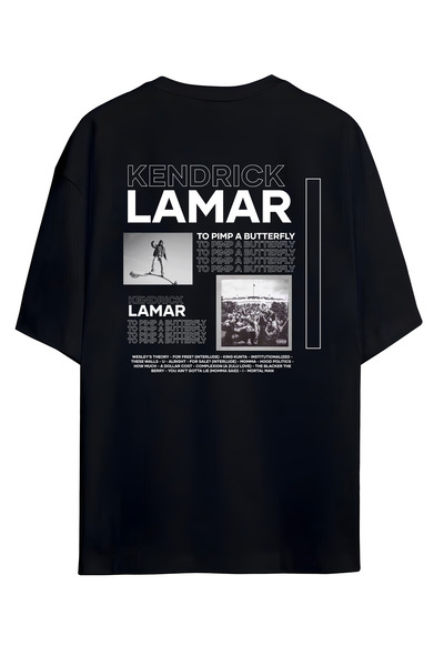 Adrift كندريك لامار - تي شيرت كبير الحجم للجنسين بتصميم فراشة