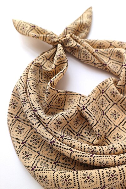 THE MOON Siyah Çizgi Desenli Dokulu Fular