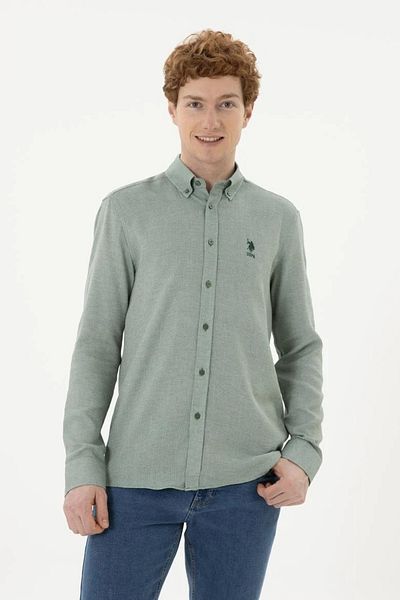 U.S. Polo Assn. Ανδρικό πράσινο μακρυμάνικο πουκάμισο 1831520