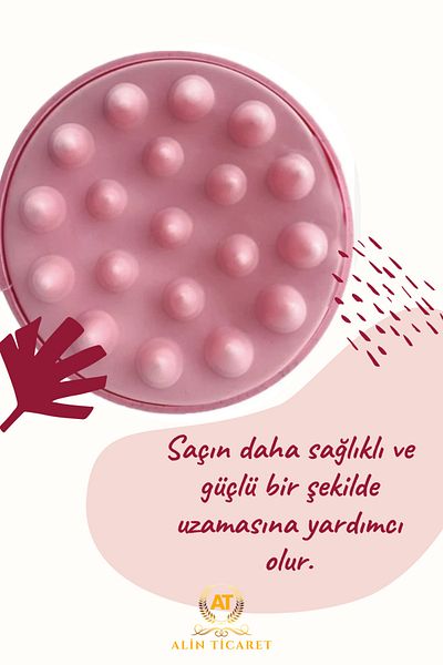 ALİN 2-Pack Hair Care Brush, Hair Scalp Massage Shampoo Comb, Silicone Hair Massage Comb PINK