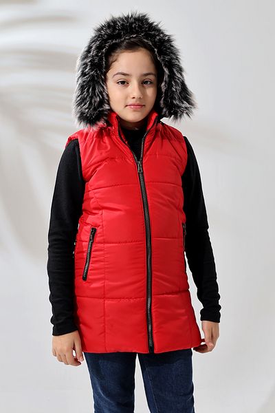 Talsmoda TALS FASHION RED COLOR CHILDREN'S QUILTED VEST