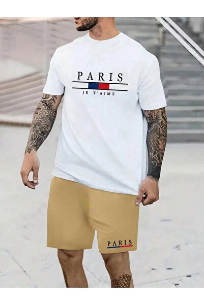 over head oh Чоловічий комплект з шортів та футболки Oversize з принтом Vizon Paris J et Aime