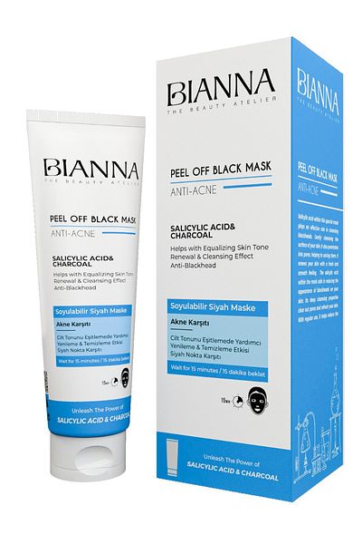 Bianna Anti-Acne and Acne Peel-Off Black Mask| Charcoal Salicylic Acid 100 ml