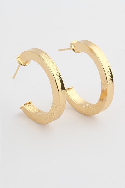 BY DİLEK ÇETİN ACCESSORY أقراط هوب الذهب الصلب