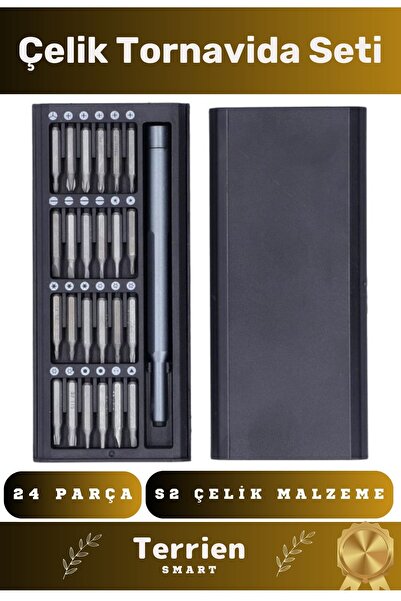 Terrien Smart Seri Çelik Tornavida Seti 24 Parça İthal Anti-Pas Alüminyum Ala...