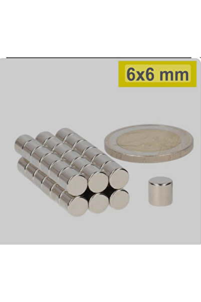 - 70 Adet 6x6mm - Çap 6mm X Kalınlık 6mm Neodyum Mıknatıs