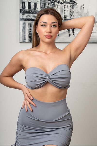 Oq Strapless Crop Top Bustier