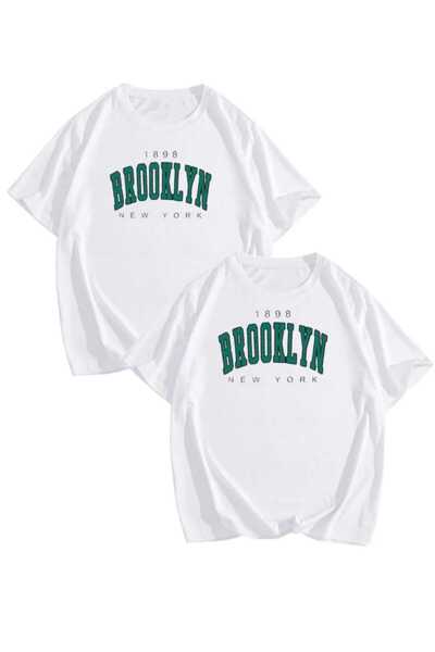 PERISENSE للجنسين النساء الرجال بروكلين 1 مطبوعة عاشق زوجين مزيج كبير الحجم ت...