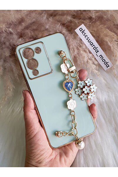 Aksesuarda Moda حافظة متوافقة مع إنفينيكس نوت 12 G96 مزينة بالزهور والحجر الذهبي مع تفاصيل مقطوعة بالليزر