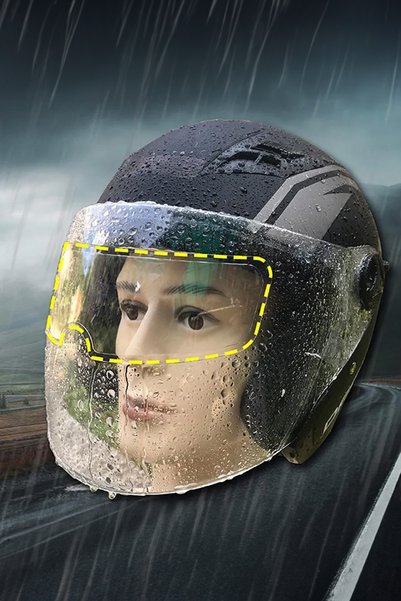 ThenTech Motosiklet Kask Vizörü İçin Yağmur Su Birikintisi Önleyici Şeffaf Bant