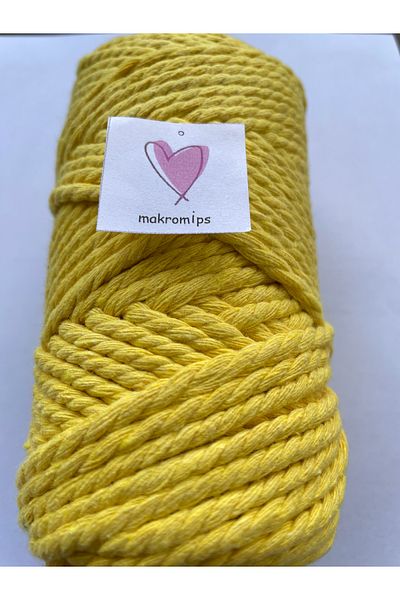 Makromİps MACROME 3 SPRINGED ROPE 250 gr(+-10) 3-3.5 mm DECORATION HOBBY BOHEM PACKAGE KNITTED ROPE BAG ROPE