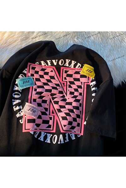 Adrift Y2K Ουνισέξ Χαρατζούκα Άνιμε Ρετρό Καβάι Κουρόμι Μπλουζάκι Κοντ Ρετρ Τ...