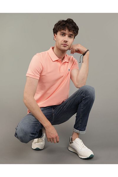 AMERICAN EAGLE Pink Men's T-shirt U-1165-9146