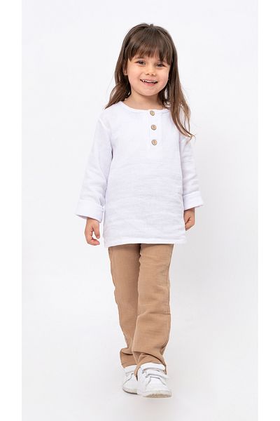 Bubito Unisex Baby&Child 100% Cotton Muslin Lower Top Pajama Set-Brown