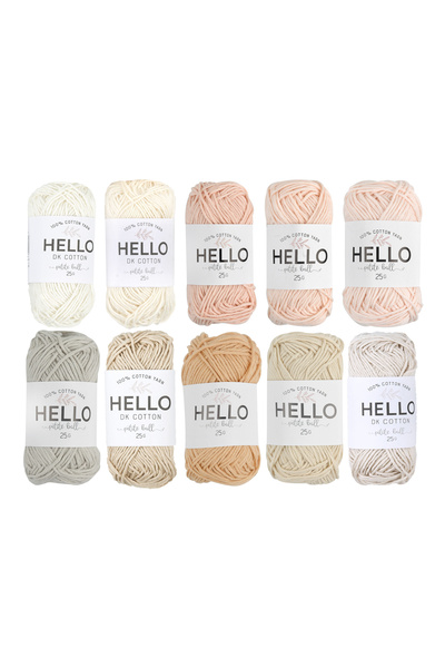 Hello 10 Βαμβακερά Punch και κλωστή Amigurumi - 25 γραμμάρια