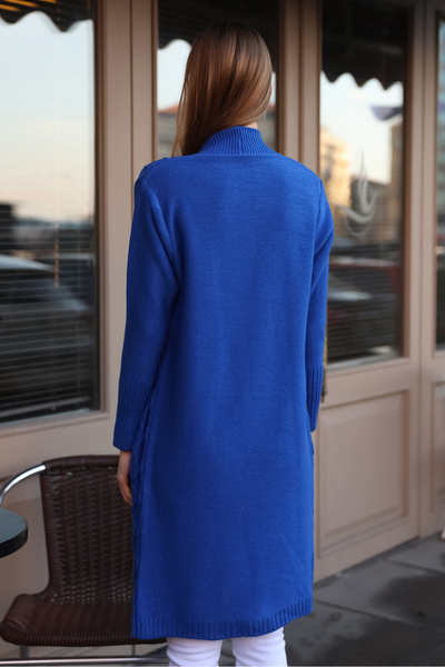 ALCHON V-подібний виріз з візерунком баклава - довгі рукави та манжети на резинці, зимовий трикотажний кардиган