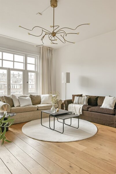 SULTAN HALI Beyaz Renkli Yumuşak Yüzeyli Kaydırmaz Yuvarlak Peluş Halı