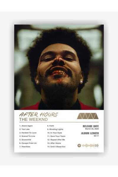 fırsatlar diyarı The Weeknd - After Hours Spotify Kodlu Albüm Duvar Posteri -...
