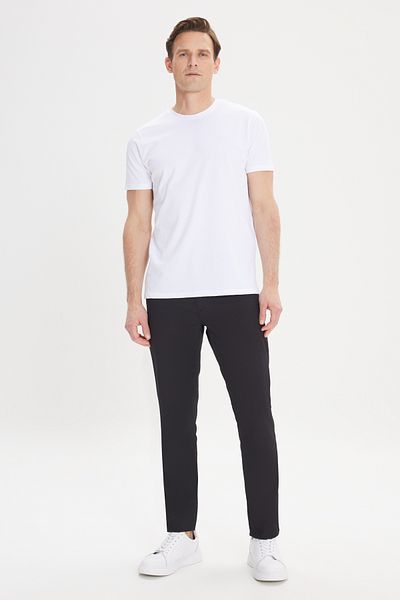 ALTINYILDIZ CLASSICS Λευκό ανδρικό βαμβακερό μπλουζάκι Slim Fit - Crew Neck