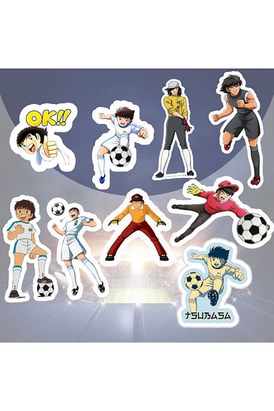 Pufidik Set de autocolante Captain Tsubasa - Etichete pentru laptop, notebook și telefon