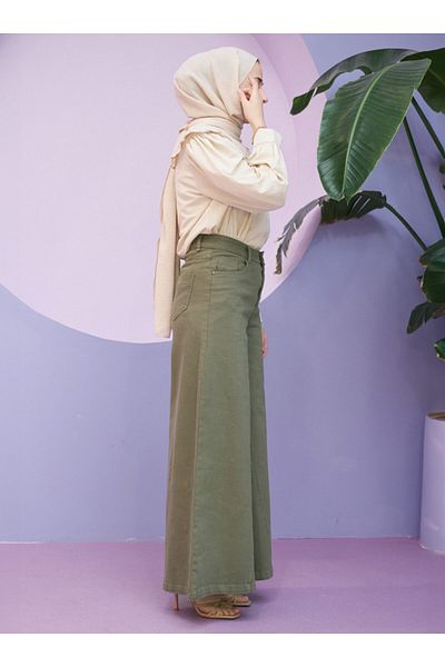 Neways Denim Trousers Skirt - Khaki - Neways