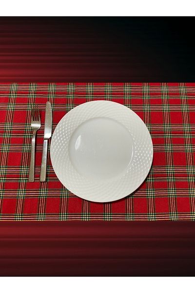 Enoteks Table Cloth Scottish Tartan Modern and TraditionalRed (160x170 cm)