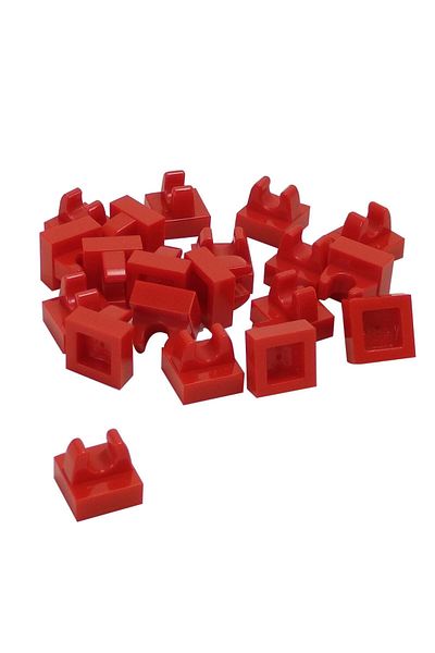 LEGO Custom Moc Plate Modified 1 X 1 Tile Clip Red Brick 4 Pieces Will Be Sent