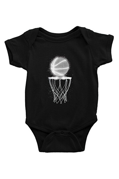 Darkhane Basketball Black Unisex Baby Body - Zıbın