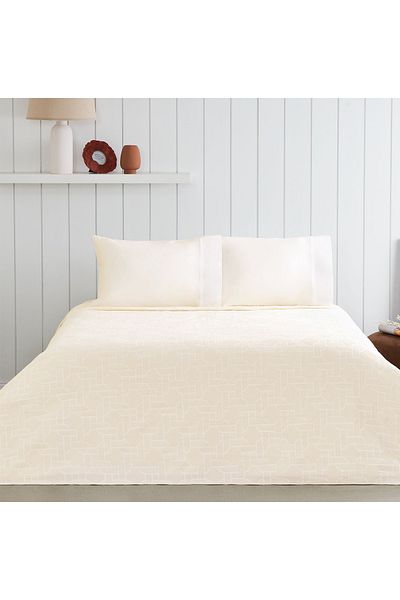 Taç Jacquard Pique Set Callie Ecru Single