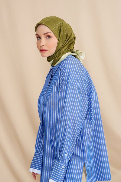 Modakaşmir Mk البقلاوة وشاح قطن كاكي