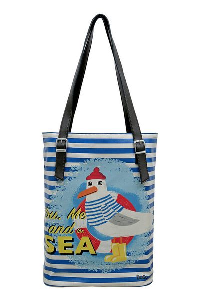 Dogo Geantă de umăr multicoloră din piele vegană pentru femei - Design You, Me and the Sea