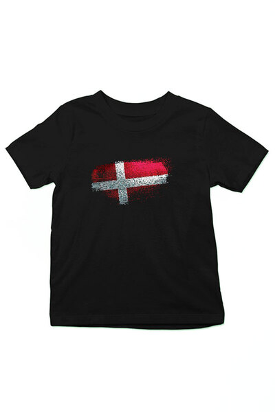 Darkhane Denmark Unisex Black Kids T-Shirt - Denmark T-Shirt