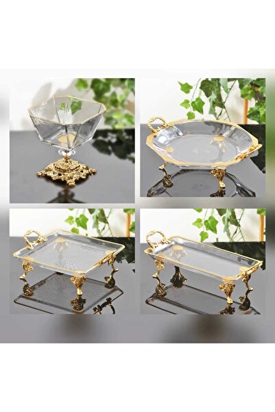 BULUTHOMEAKSESUAR مجموعة عرض زجاجية أرضية مكونة من 4 قطع