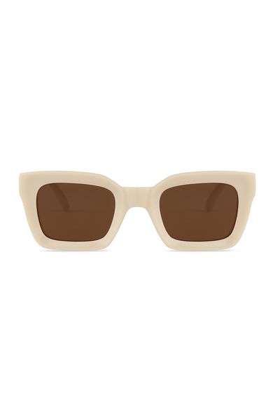 KAMPANİX New Season Trend Model Beige Framed Brown Women's Sunglasses