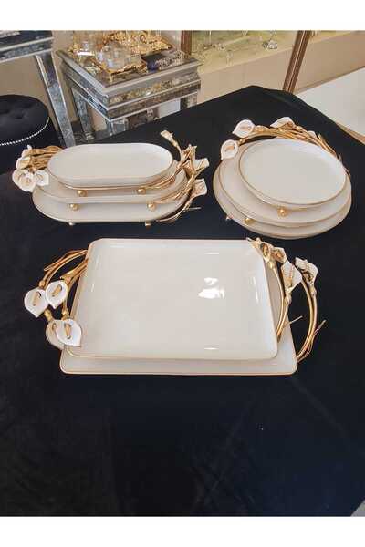 BULUTHOMEAKSESUAR 8 PARCA MİNELİ GALA PORSELEN SET