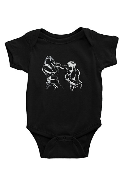 Darkhane Boxing Black Unisex Baby Bodysuit - Zıbın