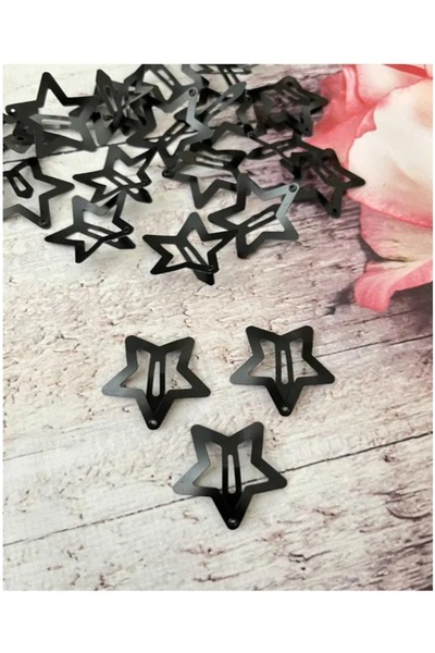 Zimbaa 3 Cm Cataramă Snap Star Placat Nichel Negru 5 Bucăți