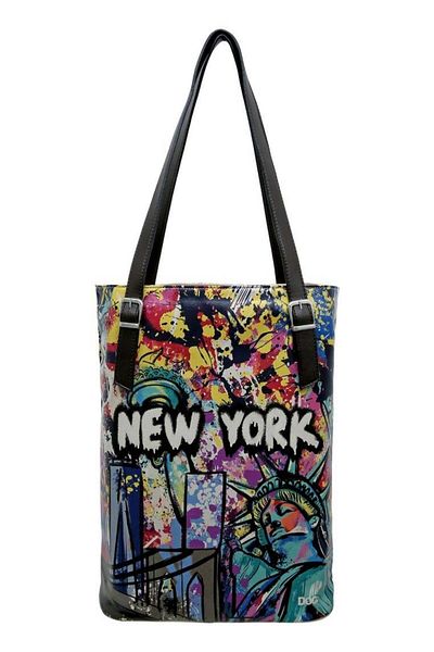 Dogo Women's Vegan Leather Multicolored Shoulder Bag - New York State of Mind Design