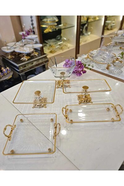 BULUTHOMEAKSESUAR طقم عرض زجاجي مكون من 5 قطع