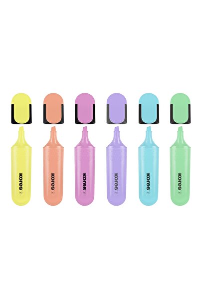 kores Bright Liner Plus Pastel 6'lı Set Fosforlu Kalem