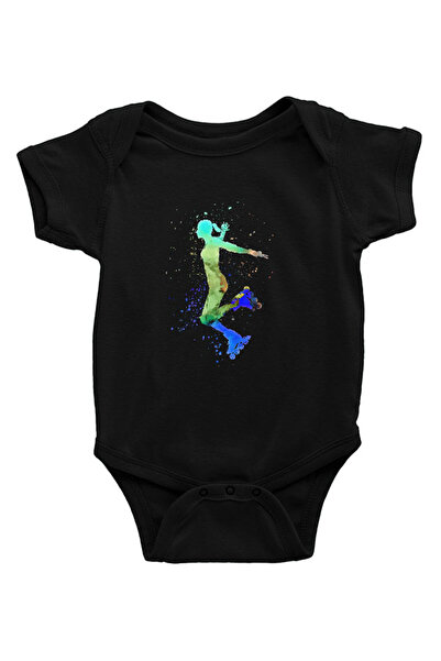 Darkhane Patent Black Unisex Baby Bodysuit - Zıbın