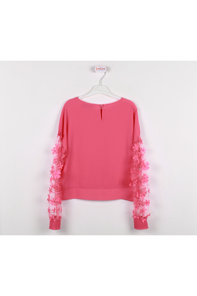 incity Girl's Transparent Floral Sleeve Blouse