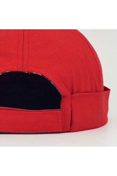 şapkadan Hiphop Docker Şapka %100 Pamuk Katlamalı Cap Kırmızı Cırtlı