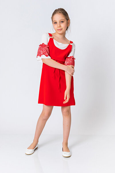 incity Girl's Two Piece 3/4 Lace Sleeve Dress