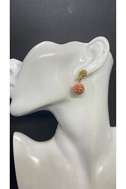 Porsuk Alternatif El yapımı çek camı pirinç aparatlı kadın küpe