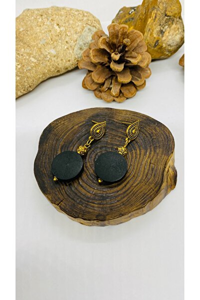 Porsuk Alternatif أقراط نسائية خشبية مصنوعة يدوياً من النحاس