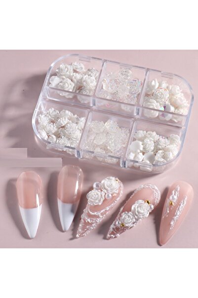 Venalisa 3D Akrilik Reçine Tırnak Süsleme Çiçek Nail Art 2 Farklı Boy